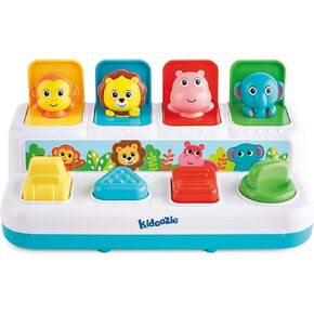 Kidoozie Pop ‘n Play Animal Friends, Pop Up Activity Toy for Learning Colors, Numbers, Animal Names and Sounds; Suitable for Toddlers Ages 12 Months and Older, Small