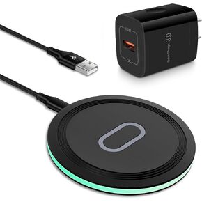 Samsung Galaxy S24 Wireless Charger Pad 15W Fast Charging Mat for Galaxy S24 S23 S22 S21 S20 Z Fold 5,Wireless Charging Station Charger Base with QC 3.0 Adapter for iPhone 15/Plus/Pro Max/14/13/12/11