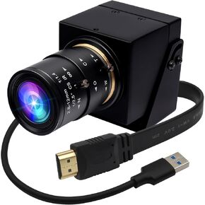 كاميرا ELP 4K 60 إطارًا في الثانية USB3.0 كاميرا ويب HDMI مخرج مزدوج لشاشة التلفاز والكمبيوتر المحمول وكاميرا ويب للتكبير اليدوي للكمبيوتر المكتبي وكاميرا كمبيوتر عالية السرعة لمؤتمر الفيديو H.264 بتركيز متغير وكاميرا أمان USB