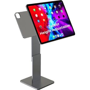 Tallest Height Adjustable Magnetic Stand for iPad Pro 11, iPad Air 11" M2 (2024), iPad Air 10.9, iPad 10th Gen, 17.5" Max Height, stand for iPhone w/MagSafe, USB C Curved Cable, MagFlott Pro 11/10.9