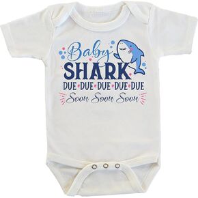 Baby Shark Pregnancy Reveal Announcement Gift for Grandma Grandpa Dad Husband Onesie/Bodysuit