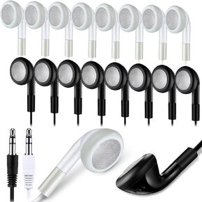 100 Pack Earbuds Bulk Kids Earphones for Classroom, Student Wired Earbuds Headphones Without Mic, Earphones Bulk for Kids Adults School Library Laptop, Individually Bagged