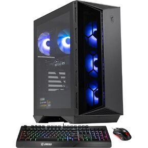 سطح المكتب للألعاب MSI Aegis ZS: AMD R7-5700G، GeForceRTX 3060، 16 جيجابايت DDR4 3200 ميجاهرتز، 1 تيرابايت M.2 NVMe، 80+ Gold PSU، WiFi 6E، لوحة مفاتيح وماوس، سهل التركيب، Windows 11 Home Plus: 5TC-428US (متجدد) ) in Kuwait