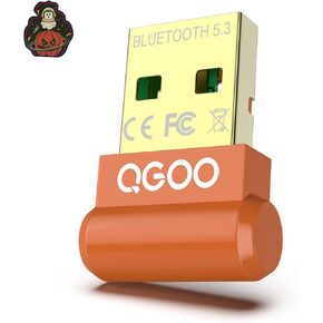 USB Bluetooth Adapter for PC - QGOO Bluetooth Dongle 5.3 EDR, Wireless Bluetooth Receiver for Desktop Computer Laptop Bluetooth Windows 8.1/10/11（orange-092）