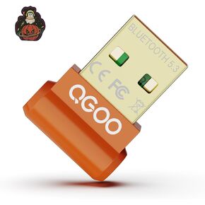 USB Bluetooth Adapter for PC - QGOO Bluetooth Dongle 5.3 EDR, Wireless Bluetooth Receiver for Desktop Computer Laptop Bluetooth Windows 8.1/10/11（orange-094）