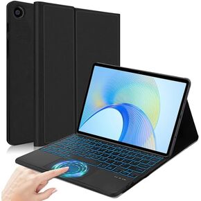 Backlit Touchpad Keyboard Case for Honor Pad 8 12 Inch 2022 (HEY-W09), Slim Shell Lightweight Smart Case with PU Leather Stand Cover with Backlight Bluetooth Keyboard for HONOR PAD 8, Black