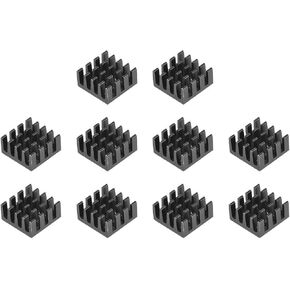 uxcell 10x25x25mm Black Aluminum Heatsink Thermal Adhesive Pad Cooler for Cooling 3D Printers 10Pcs