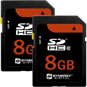 Synergy Digital 8GB Secure Digital SDHC UHS-I Memory Card, Compatible with Canon PowerShot A3100 IS Digital Camera, Class 10, U1, 20MB/s, 300 Series - Pack of 2