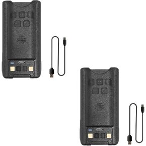 BAOFENG 2 Packs GMRS-9R Battery USB-C Charger Enlarge 4800mAh Capacity Thicken BL-9 Li-ion Battery for UV-9R Plus Accessories UV-9G Two Way Radio Battery for Adult with Type-c Cable