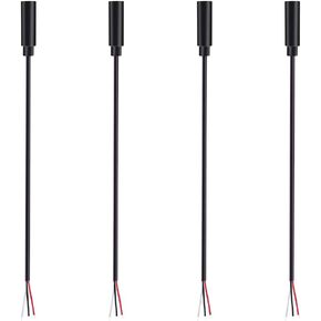 Fancasee (4 Pack Replacement 3.5mm Female Jack to Bare Wire Open End TRS 3 Pole Stereo 1/8" 3.5mm Jack Plug Connector Audio Cable for Headphone Headset Earphone Cable Repair