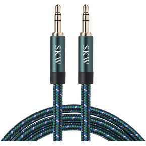 SKW Aux Cable for Car, 3.5mm to 3.5mm Aux Cord/Audio Jack Cable/Headphone Cable for iPhone, iPod, IPad, Echo Dot, Sony & More (Grey, 6.5ft/2M)