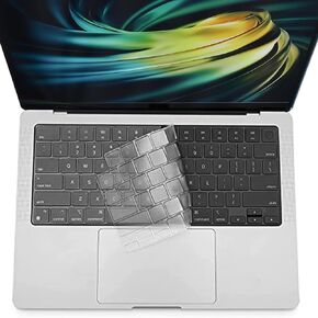 Keyboard Cover Ultra Thin for MacBook Air 13.6 inch M2 A2681 2022 & MacBook Pro 14/16 inch M1 Pro/Max A2442/A2485 2021, Waterproof TPU Protective Skin, Transparent