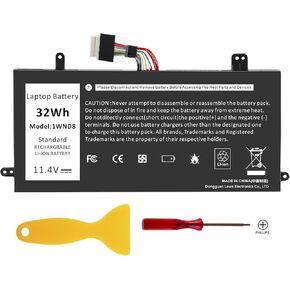 بطارية الكمبيوتر المحمول Futurebatt 1WND8 J0PGR لجهاز Dell Latitude 12 5285 E5285 5290 سلسلة 2 في 1 T17G T17G001 T17G002 Notebook 0J0PGR JOPGR 0RDYCT RDYCT X16TW 0X16TW FTH6F 0FTH6F FTG78 11.4V 32wh in Kuwait