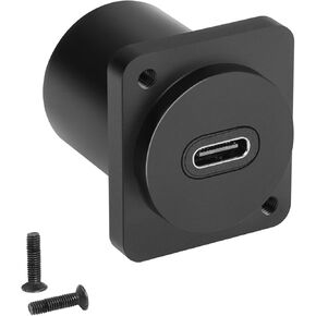 QIANRENON 10Gbps USB C to USB C Panel Mount Adapter Type C 3.1 Female to Female Straight Connector Mounting Socket,100W Charging,Integral Al Alloy Housing,D-Type/XLR Panel Mount,for Extension USB C