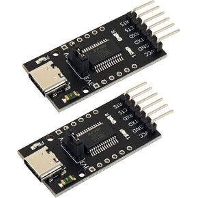 2pcs for FT232RL FTDI USB Type C to TTL Serial Converter Adapter Module 3.3V 5V Output 6Pin FT232 Breakout Board for Arduino