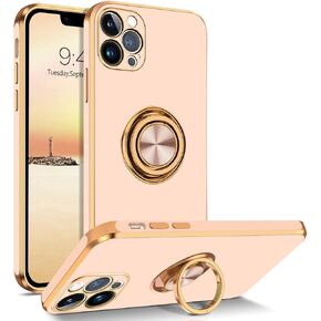 BENTOBEN for iPhone 13 Pro Case, iPhone 13 Pro Phone Case, Slim Fit 360° Ring Holder Kickstand Magnetic Car Mount Supported Protective Non-Slip Girls Boys Women Men Cover for iPhone 13 Pro 6.1", Black