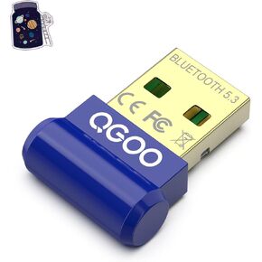 USB Bluetooth Adapter for PC - QGOO Bluetooth Dongle 5.3 EDR, Wireless Bluetooth Receiver for Desktop Computer Laptop Bluetooth Windows 8.1/10/11（blue-078）