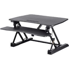 Monoprice Electric Sit-Stand Riser Desk Converter - Height Adjustable 5.9"-18.9", Black - Workstream Collection