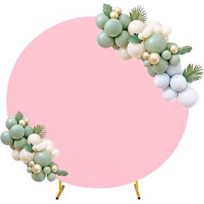 6FT Round Spandex Fitted Wedding Arch Cover for Circle Arch Stand, Thick Spandex Fabric Adjustable Round Arch Backdrop Cover for Wedding Birthday Party Baby Bridal Shower Decor（Beige）