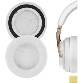 Geekria QuickFit Replacement Ear Pads for Corsair Virtuoso RGB, Virtuoso RGB Wireless SE, Virtuoso RGB Wireless XT Headphones Ear Cushions, Headset Earpads, Ear Cups Cover Repair Parts (White)