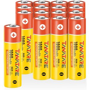 Rechargeable AAA Batteries,1.2v 1000mAh,NiMH Triple A Rechargeable Batteries,Low Self Discharge, 1200+ Cycles, for Household and Office Devices(12 Pack)