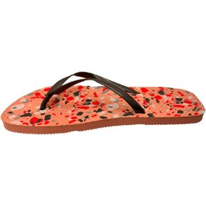 Women's Floral Print Flip Flops, Lightweight, Size 7/8, Black