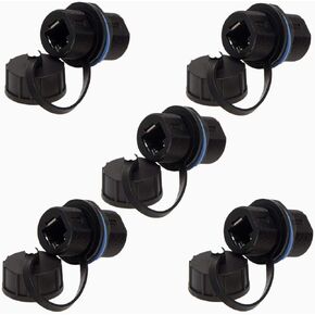 5PCS 10Gbps CAT7 Panel Mounting Shielded RJ45 Waterproof Connector M25 IP68 Cat5/5e/6/7 8P8C Ethernet LAN Cable Coupler Female to Female Outdoor Network Adapter with Cap in Saudi Arabia