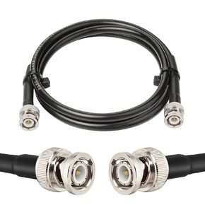 BNC Male to BNC Male Coaxial Cable 50 ohm RG8X Coax Cable Ultra Low Loss BNC Jumper Cable for Antenna, RF Radio, Modem, Oscilloscope, Spectrum, Analyzer, Signal Generator (6FT)