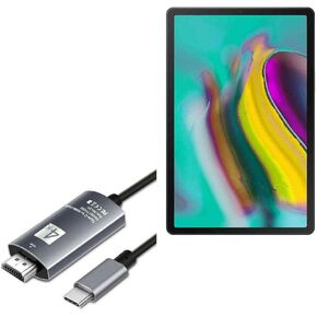 BoxWave Cable Compatible with Samsung Galaxy Tab S5e LTE - SmartDisplay Cable - USB Type-C to HDMI (6 ft), USB C/HDMI Cable - Jet Black