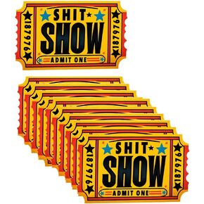 Shit Show Sticker 10 Pack 1.5", Funny Stickers for Water Bottles, Water Bottle Stickers, Hard hat Stickers, Funny Stickers for Adults, Blue Collar Stickers, Adult Stickers, Laptop Sticker Men (10)