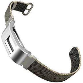 Classic Nylon Weave Band Compatible with Garmin Garmin vivofit 3 Activity Tracker Bands Replacement Accessory with Metal Case for Women Men