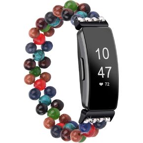 Beaded Bracelet Compatible with Fitbit Inspire 2/Inspire/Inspire HR for Women Girls,Fashion Handmade Elastic Stretch Strap Replacement Wristbands for Fitbit Inspire Accessories