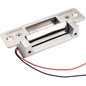 UHPPOTE ANSI Standard Heavy Duty Stainless Steel Finish Electric Strike Door Lock for Access Control Cylindrical Locksets - Input Voltage 24VDC