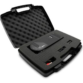 CASEMATIX Travel Case Compatible with Audio-Technica AT-SB727 Portable Turntable Sound Burger Vinyl Record Player - Includes Customizable Foam Carrying Case Only with Carry Handle
