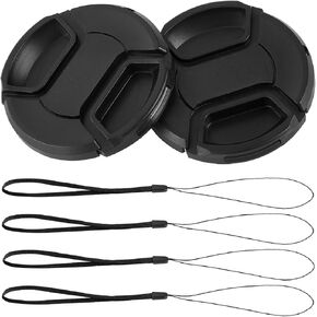 2 Pcs 77mm Center Pinch Front Lens Cap Compatible with Canon EF 24-105mm f4L, EF 24-70mm f4L, EF 16-35mm f4L, Nikon AF-S 20mm f1.8, AF-S 16-35mm f4G, with Lens Cap Keeper (77mm)