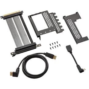 CableMod Vertical PCI-e Bracket Triple Slot Edition with PCI-e 4.0 Riser Cable (Black, HDMI + DisplayPort)