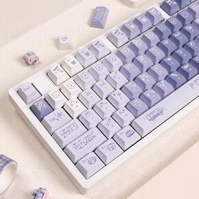 مجموعة أغطية مفاتيح PBT مكونة من 152 مفتاحًا، مجموعة أغطية مفاتيح لطيفة مخصصة مع شريط مسافة 6.25U/7U متوافق مع لوحة المفاتيح الميكانيكية للألعاب Gateron Kailh Cherry MX Switch in Kuwait
