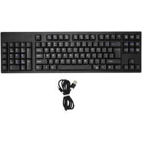 Yunseity Left Hand Keyboard with 109 Keys, USB Wired 2 HUB forXP 7 8 10, Left Handed Design, Scissor, Plug and Use