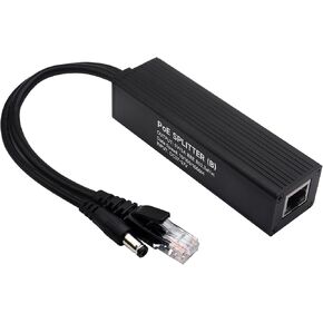 Industrial Gigabit PoE Splitter for Raspberry Pi 5 4B 3B+ or 5V-Powered Network Camera Devices, Onboard MPS Control Chip, 802.3af/at-Compliant 37V ~ 57V Input, 5V 5A Output, DC Power Output Port