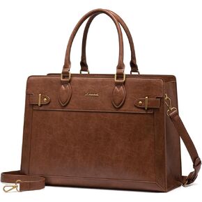 LOVEVOOK Laptop Bag for Women 15.6 Inch Work Tote, Business Computer Briefcase, Waterproof PU Leather Tote Bag for Teacher, Office Shoulder Tote Purse