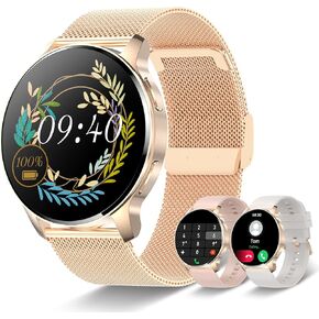 Iaret Smart Watch for Women (Answer/Make Call), Fitness Tracker for Android and iOS Phones Waterproof Smartwatch with 1.32" HD Full Touch Screen Heart Rate Sleep Monitor Pedometer AI Voice Control