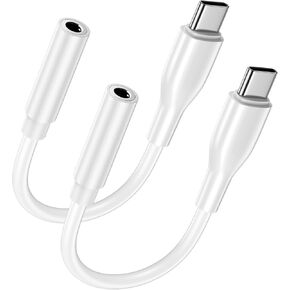 USB Type C to 3.5mm Headphone Adapter for iPhone 15,Google Pixel 8A 8 Pro 7 6,Samsung USB C to Aux Audio Jack Adapter Dongle Cable 2Pack for Galaxy S24 Ultra Z Flip6 S23FE A15 A35 A55 A54 S22 Plus S21