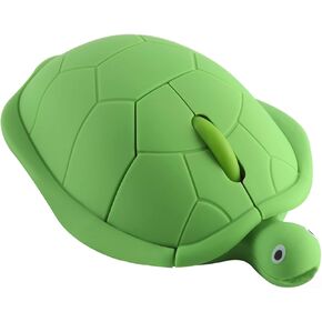 YOCUNKER Wireless Mouse 2.4Ghz Turtle Shape Cute Animal Design M Size Silent Click USB Optical Mouse Lightweight Cute Character Mouse for Kids Compatible with PC/Laptop/Computer/Macbook (Green)