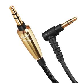Zeskit 3.5mm Jack Stereo Audio Cable with Silver Plated Copper Conductors for Lossless Audio, for Speakers Headphones AUX Audio Recording (Gold)