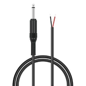 3ft Speaker Wire to 6.35mm 1/4 inch TS Mono Male Plug Adapter Connector to Bare Wire Open End Audio Cable for Microphone Speakers