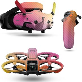 Carbon Fiber Drone Skin Compatible with DJI Avata 2 Bundle (2024) - Sunset Blur - Premium 3M Vinyl Protective Wrap Decal Cover - Easy to Apply | Crafted in The USA by MightySkins