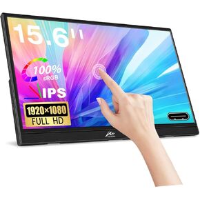 Kenowa Touchscreen Portable Monitor 15.6 Inch, HDR 1080P IPS Laptop Monitor USB C HDMI Port, Touch Screen Monitor Built-in Speakers and Stands for Laptop/PC/Mac/XboxPS4/5/Switch/Phone