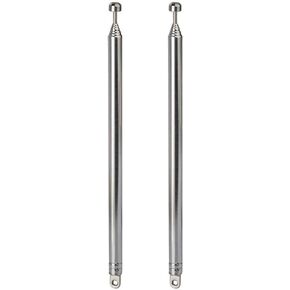 7-Sections 22'' Telescopic FM Antenna Replacement Compatible with Indoor Portable Radio Bluetooth Stereo Receiver AV Audio Vedio Home Theater Receiver Power Amplifier System Tuner (2-Pack)