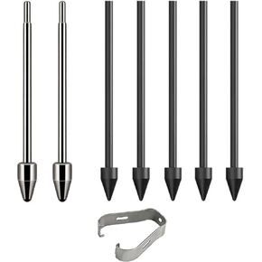 Titanium Metal Nibs/Tips Replacement for Samsung Galaxy Tab S9/S9FE+/S9 Ultra/S8/S8+/S8 Ultra/S7/S7 FE/S6/S6 Lite/S22/S23/S24 Ultra S Pen，Titanium+Plastic Nibs/Tips+Clip (2+5 pcs Set)