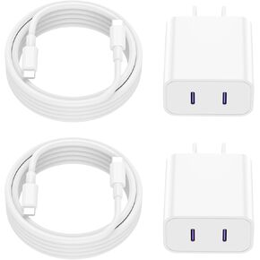 Phone 15/15Pro Max Charger Fast Charging[MFi Certified],2Pack 20W Dual Port USB C Wall Charger Block with 10 FT Long Type C to C Fast Charging Cord for iPhone 15/15Plus/15Pro/15Pro Max,iPad Pro 12.9